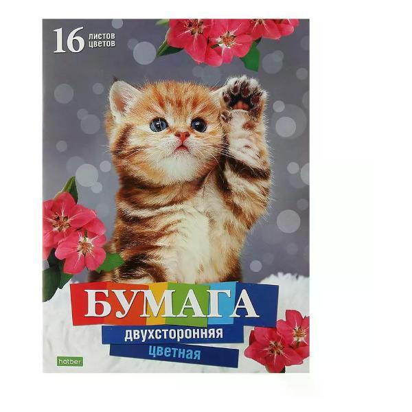 Изображение товара Цветная бумага Hatber Набор цветной бумаги 16 цветов двусторонняя