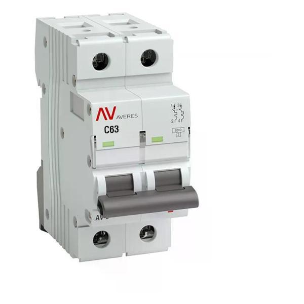 Изображение товара Автоматический выключатель EKF Выключатель автоматический 2п 6кА 63 А C