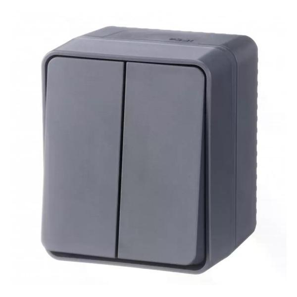 Изображение товара Выключатель механический Schneider Electric Выключатель двухклавишный накладной