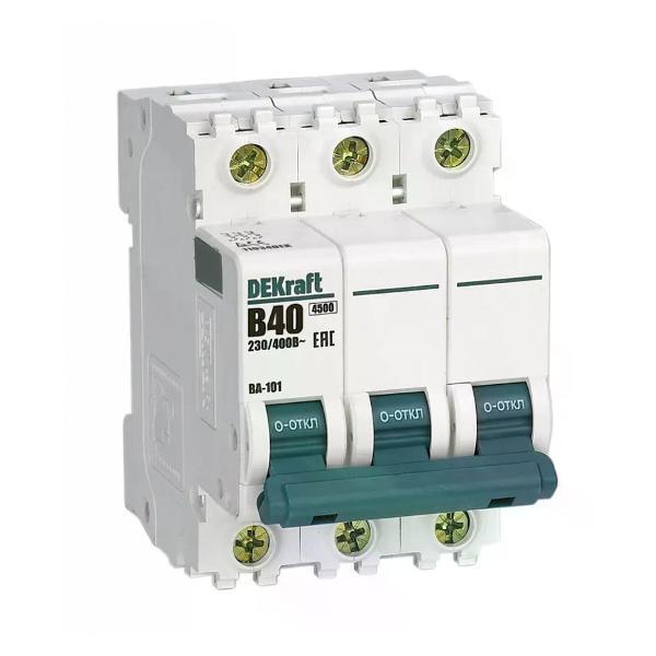 Изображение товара Автоматический выключатель DEKraft Выключатель автоматический 3п 4,5 кА 40 А B