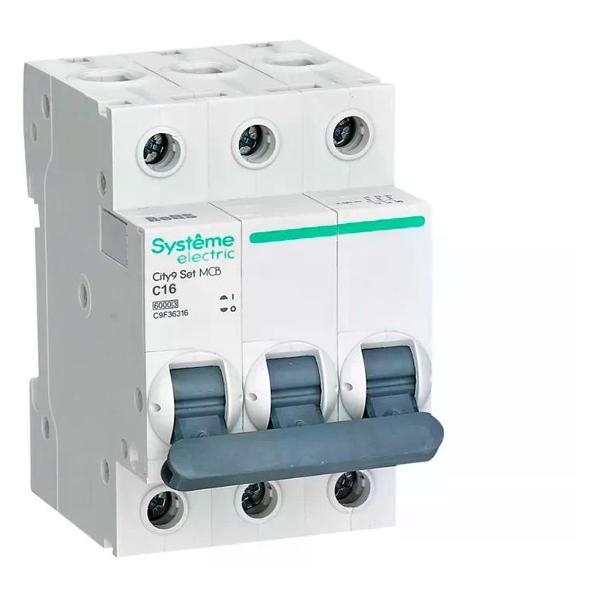 Изображение товара Автоматический выключатель Systeme Electric Выключатель автоматический 3п 6 кА 16 А C