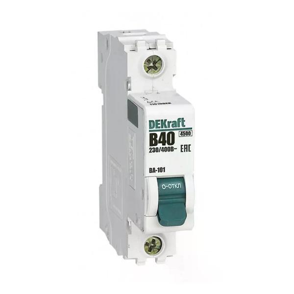 Изображение товара Автоматический выключатель DEKraft Выключатель автоматический 1п 4,5 кА 40 А B
