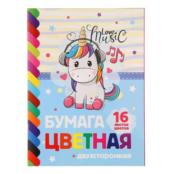 Изображение товара Цветная бумага Hatber Набор цветной бумаги 16 цветов