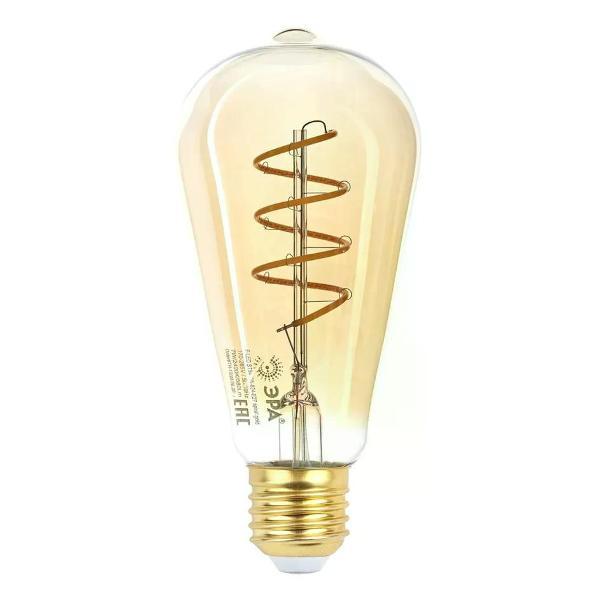 Изображение товара Умная лампочка ЭРА Светодиодная лампа Винтаж спираль 7 Вт Е27/ST64 теплый свет