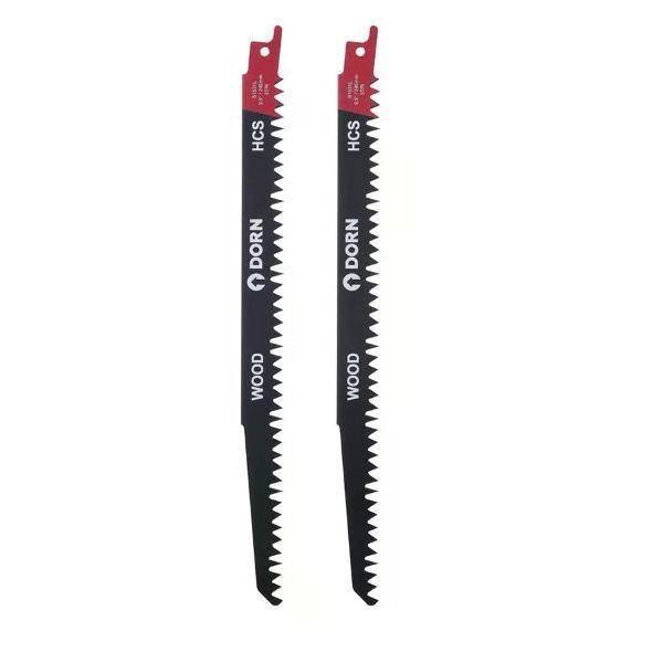 Изображение товара Пилка для лобзика DORN Полотна для сабельной пилы по дереву 240 мм шаг 5 мм 2 шт