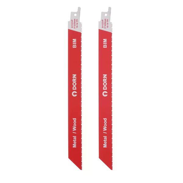 Изображение товара Пилка для лобзика DORN Полотна для сабельной пилы универсальные 225 мм 2 шт