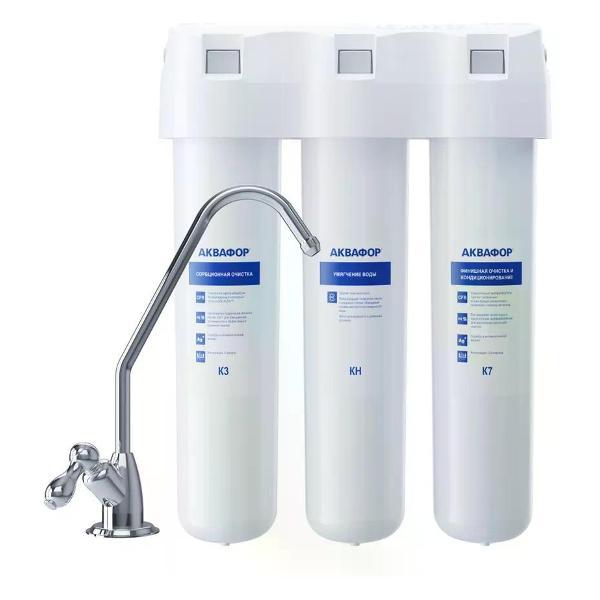 Изображение товара Проточный фильтр для очистки воды Аквафор Фильтр проточный Кристалл Н 3 ступени