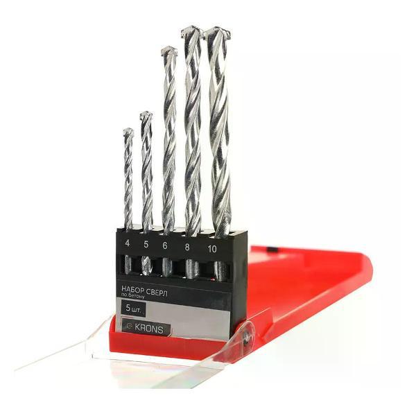 Изображение товара Сверло KRONS Набор сверл по бетону HT-371, 4-10 мм 5 шт