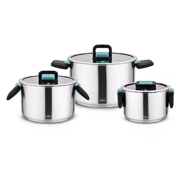 Изображение товара Набор посуды для приготовления Lara Набор кастрюль из нержавеющей стали Изображение товара Набор посуды для приготовления Lara Набор кастрюль из нержавеющей стали