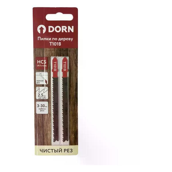 Изображение товара Пилка для лобзика DORN Пилки для электролобзика по дереву 100 мм 2 шт