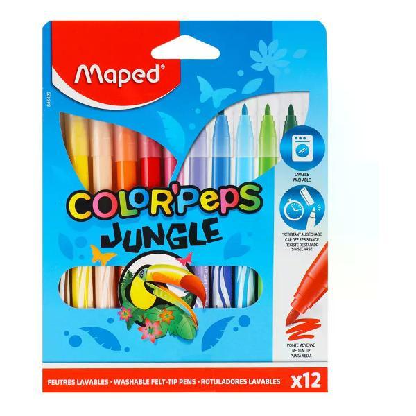 Изображение товара Фломастер MAPED Фломастеры для рисования 12 цветов смываемые