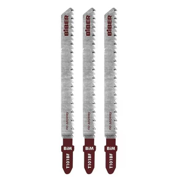 Изображение товара Пилка для лобзика Biber Полотна по дереву 85273 Т101ВF 74/2,7 мм, чистый рез 3 шт.