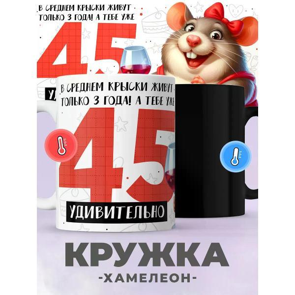 Изображение товара Кружка Jojo Print хамелеон с приколом "Крыса" 330 мл Изображение товара Кружка Jojo Print хамелеон с приколом "Крыса" 330 мл