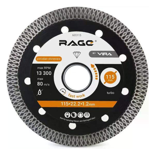 Изображение товара Круг алмазный Rage Диск алмазный по керамограниту турбо 115x22.2x1.2 мм
