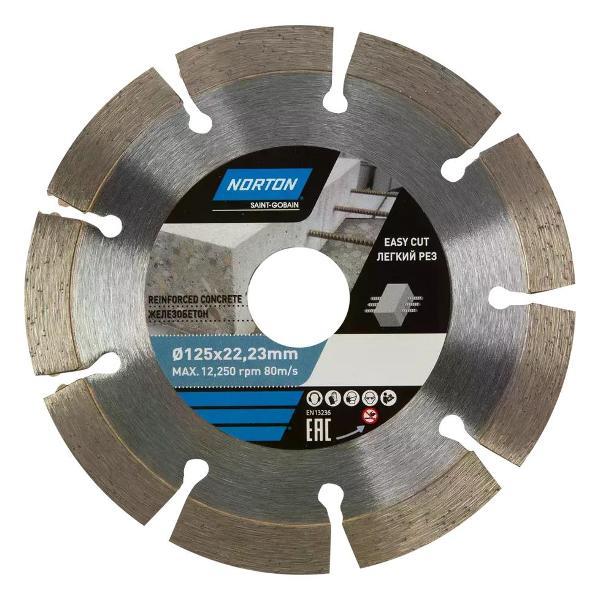 Изображение товара Круг алмазный Norton Диск алмазный по железобетону сегментный 125x22.2x1.8 мм