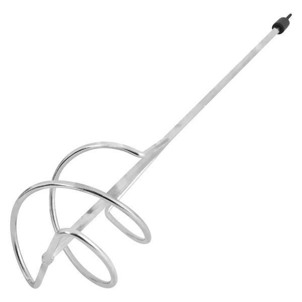 Изображение товара Венчик для строительных миксеров нет бренда Насадка миксер для растворов и краски 3853 100x450 мм, сталь