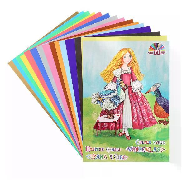 Изображение товара Цветная бумага Лилия Холдинг Набор цветной бумаги 14 цветов