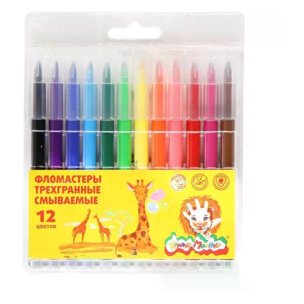 Изображение товара Фломастер КАЛЯКА-МАЛЯКА Фломастеры для рисования 12 цветов смываемые Изображение товара Фломастер КАЛЯКА-МАЛЯКА Фломастеры для рисования 12 цветов смываемые