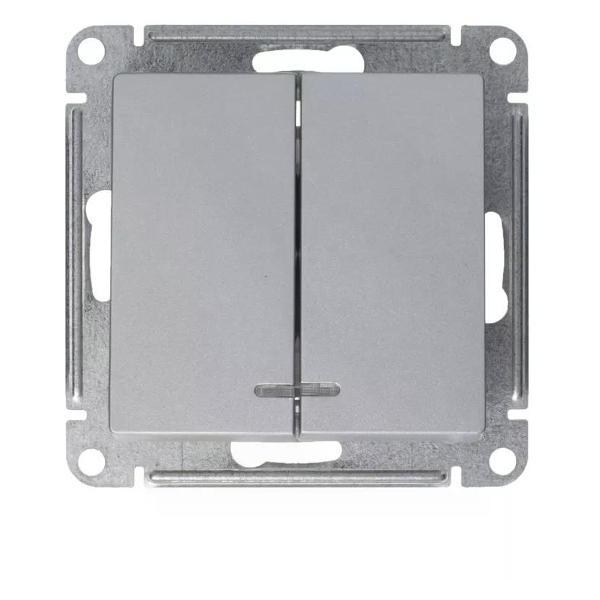 Изображение товара Выключатель механический Schneider Electric Выключатель двухклавишный с подсветкой