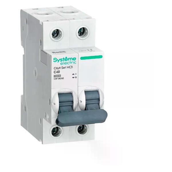 Изображение товара Автоматический выключатель Systeme Electric Выключатель автоматический 2п 6 кА 40 А C Изображение товара Автоматический выключатель Systeme Electric Выключатель автоматический 2п 6 кА 40 А C