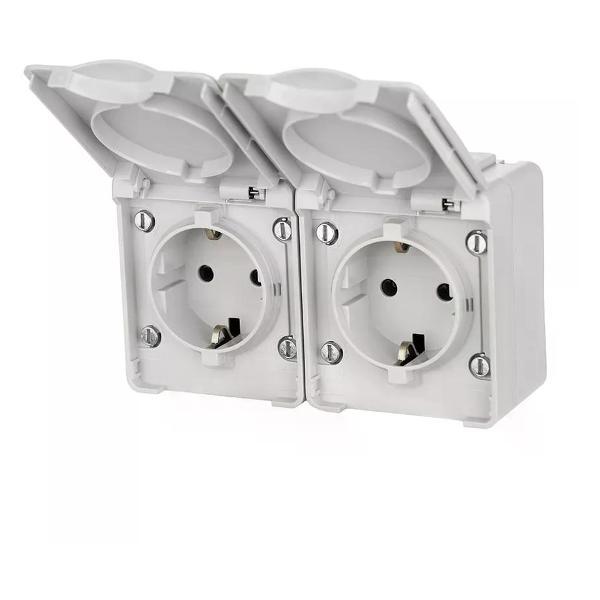 Изображение товара Умная розетка ЭРА Розетка двойная накладная с заземлением