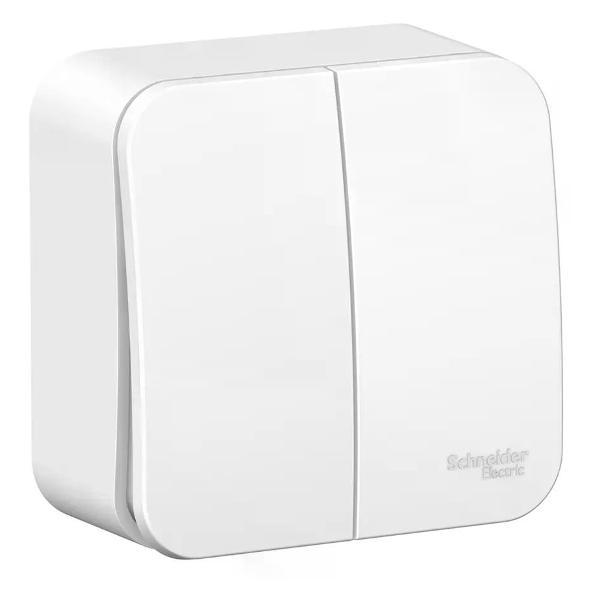 Изображение товара Выключатель механический Schneider Electric Выключатель двухклавишный накладной
