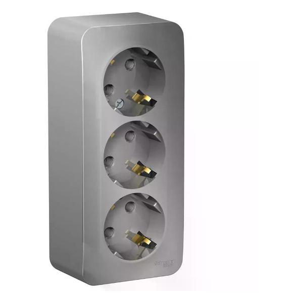 Изображение товара Умная розетка Schneider Electric Розетка тройная накладная с заземлением