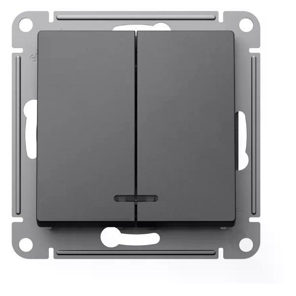 Изображение товара Выключатель механический Schneider Electric Выключатель двухклавишный с подсветкой