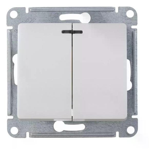 Изображение товара Выключатель механический Schneider Electric Выключатель двухклавишный с подсветкой