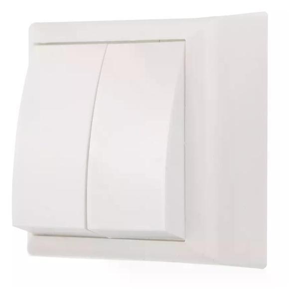 Изображение товара Выключатель механический СВЕТ Выключатель двухклавишный накладной