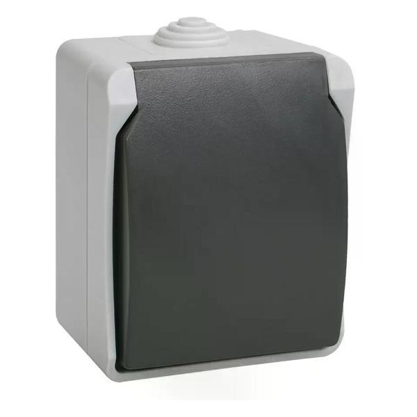 Изображение товара Умная розетка Iek Розетка одноместная накладная с заземлением