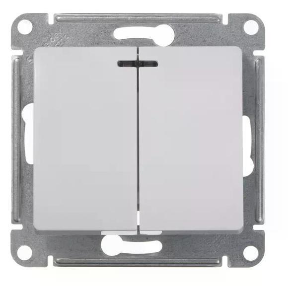 Изображение товара Выключатель механический Schneider Electric Выключатель двухклавишный с подсветкой