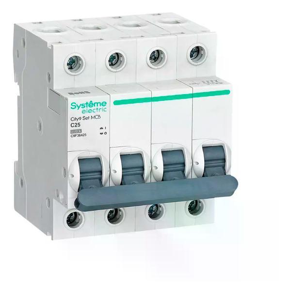 Изображение товара Автоматический выключатель Systeme Electric Выключатель автоматический 4п 6 кА 25 А C