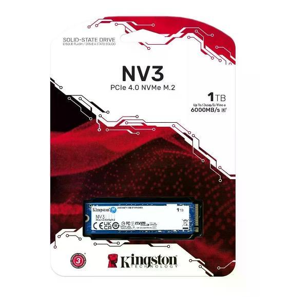 Изображение товара Внутренний диск SSD Kingston PCIe 4.0 x4 1TB SNV3S/1000G NV3 M.2 2280 Изображение товара Внутренний диск SSD Kingston PCIe 4.0 x4 1TB SNV3S/1000G NV3 M.2 2280