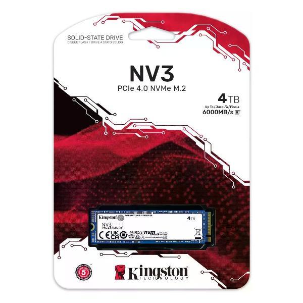 Изображение товара Внутренний диск SSD Kingston PCIe 4.0 x4 4TB SNV3S/4000G NV3 M.2 2280