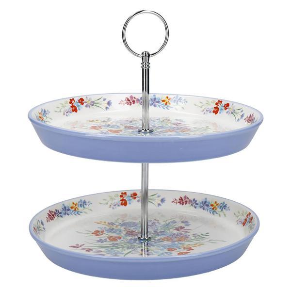 Изображение товара Блюдо-этажерка Kitchen Craft Kitchen Craft Блюдо сервировочное 2-ярусное Viscri Meadow London Pottery