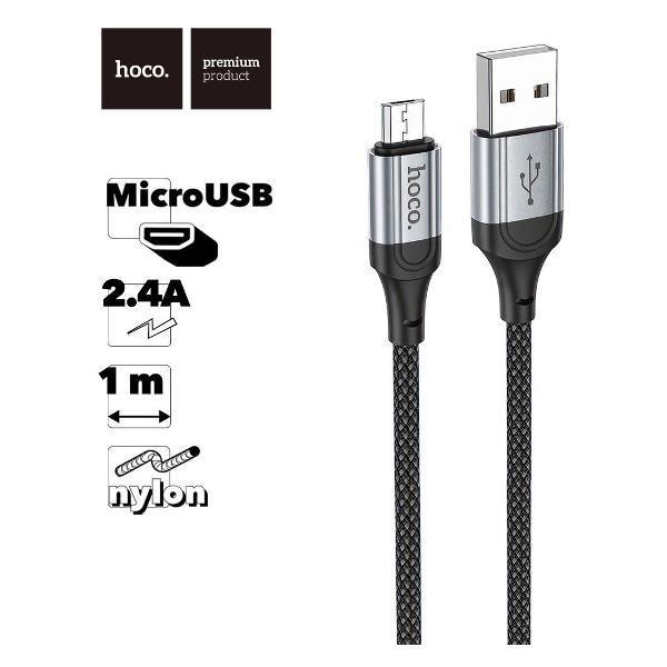 Изображение товара Кабель MicroUSB Hoco X102 Fresh 2.4А нейлон 1м для смартфона