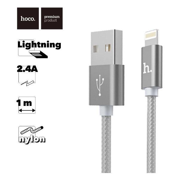 Изображение товара Кабель для смартфона, телефона Hoco X2 Knitted Lightning 8-pin, 2.4А, 1м, нейлон