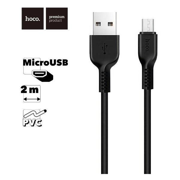 Изображение товара Кабель microUSB Hoco X20 Flash 2м для зарядки и передачи данных Изображение товара Кабель microUSB Hoco X20 Flash 2м для зарядки и передачи данных
