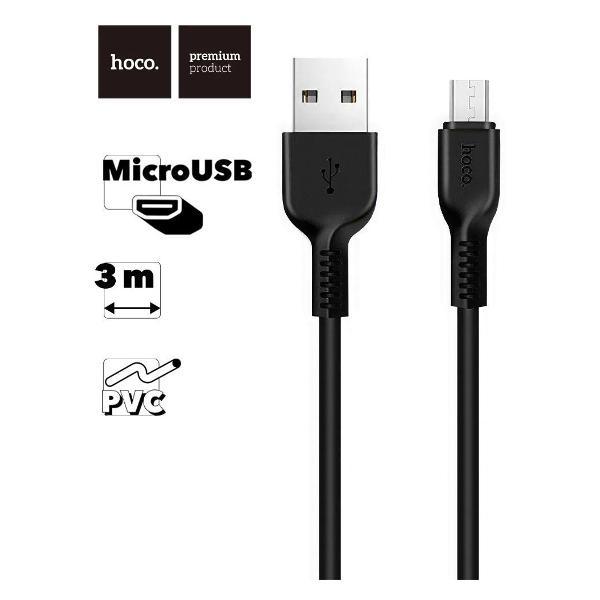Изображение товара Кабель MicroUSB Hoco X20 Flash 3м для зарядки и передачи данных Изображение товара Кабель MicroUSB Hoco X20 Flash 3м для зарядки и передачи данных