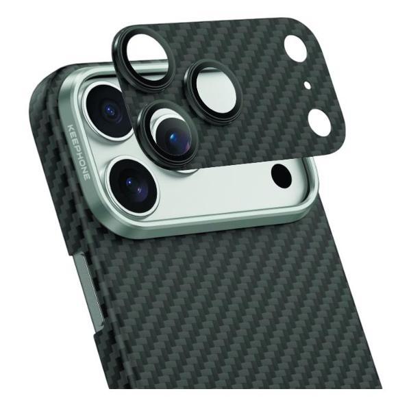 Изображение товара Защитное стекло для смартфона, телефона KEEPHONE линзы на камеру iPhone 17 Pro Закаленное стекло HD clarity 9H Карбон арамидное волокно 1500D с AR-покрытием DIAGO Черный