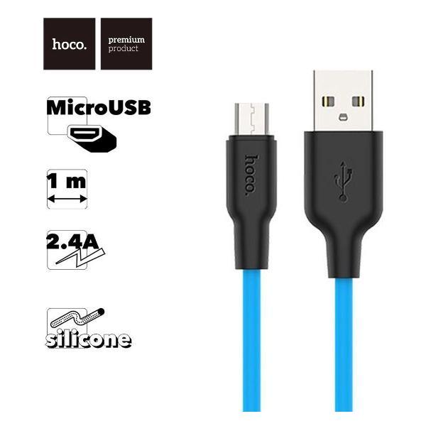 Изображение товара Кабель MicroUSB Hoco X21 Plus Silicone 2.4А для смартфонов и планшетов