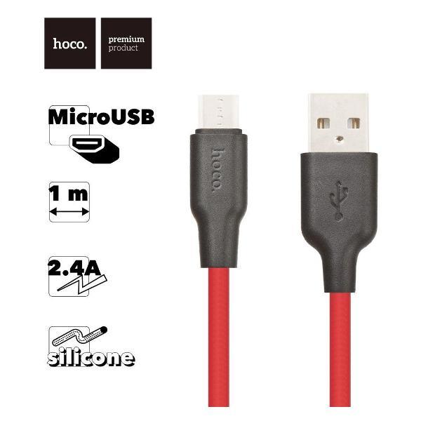 Изображение товара Кабель для смартфона, телефона Hoco X21 Plus Silicone MicroUSB, 2.4А, 1м, силикон