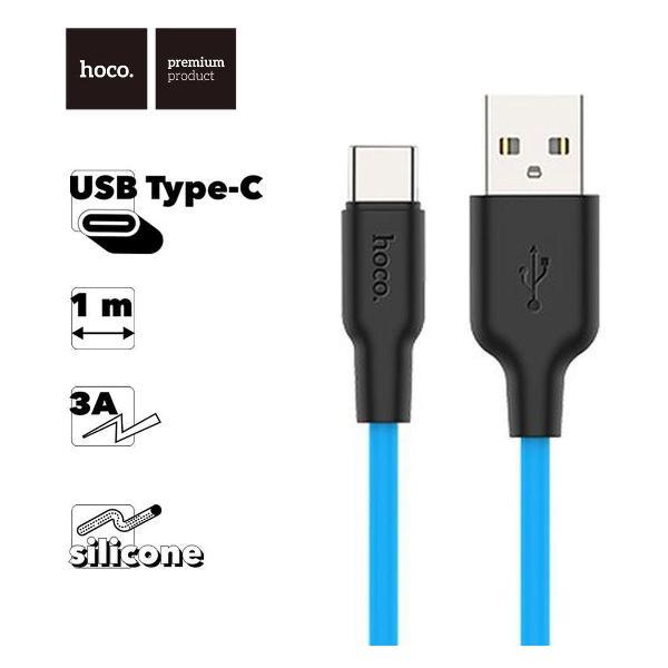 Изображение товара Кабель для смартфона, телефона Hoco X21 Plus Silicone Type-C, 3А, 1м, силикон