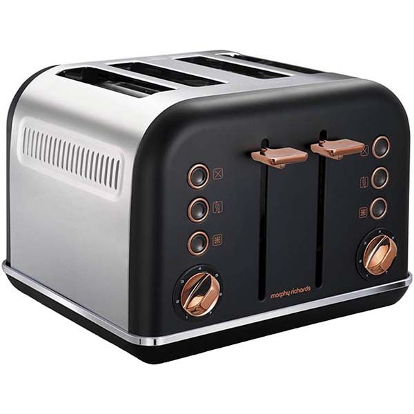 фото Тостер morphy richards 4 slices accents rose gold black (242104ee)