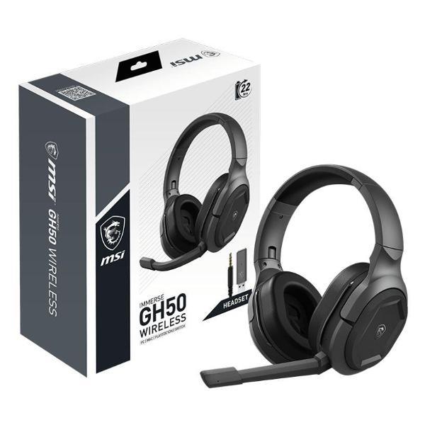 Изображение товара Наушники проводные MSI Беспроводная гарнитура Immerse GH50 Wireless Изображение товара Наушники проводные MSI Беспроводная гарнитура Immerse GH50 Wireless