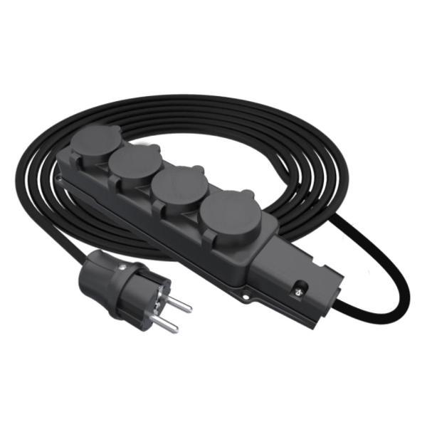 Изображение товара Удлинитель электрический IP44 с 4 розетками и 2м кабелем