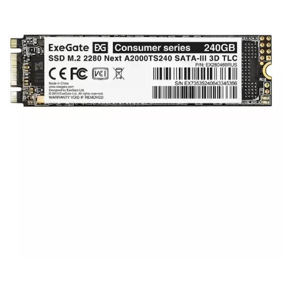 Изображение товара Внутренний SSD ExeGate EX280469RUS 240 ГБ M.2 SATA III Изображение товара Внутренний SSD ExeGate EX280469RUS 240 ГБ M.2 SATA III