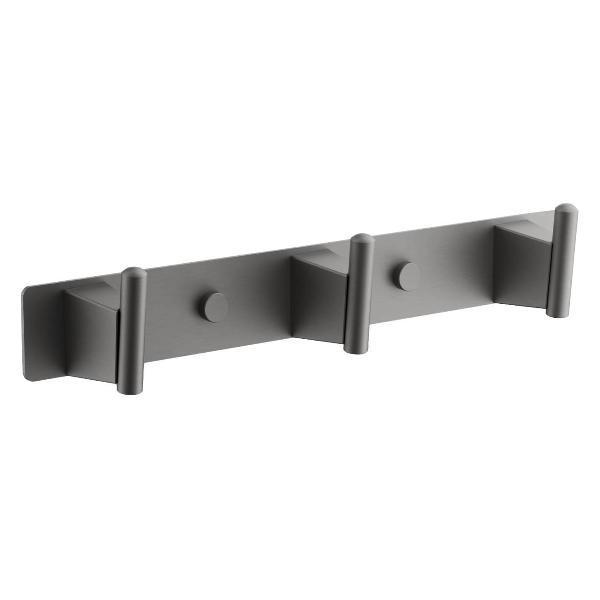 Изображение товара Крючки и вешалки для ванной BELZ Планка с 3-мя крючками BELZ оружейная сталь (B91215-3)