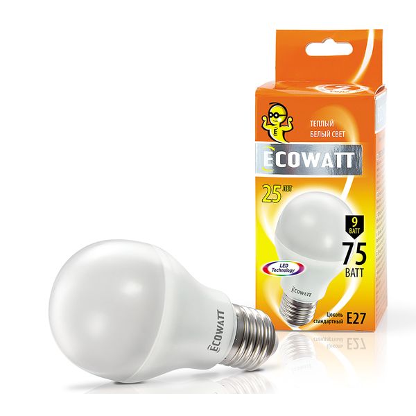 фото Лампа ecowatt a60 230в 9(75)w 2700k e27